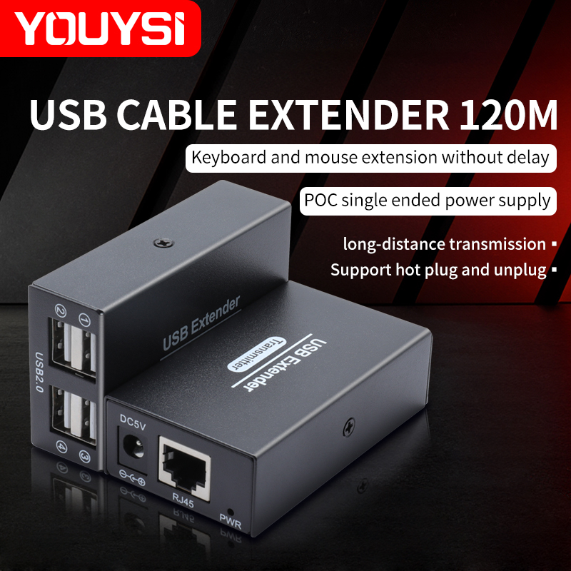 Lan Cable Gaming - ตัวขยายสัญญาณ USB2.0 120 เมตร ผ่านสายอีเธอร์เน็ต RJ45