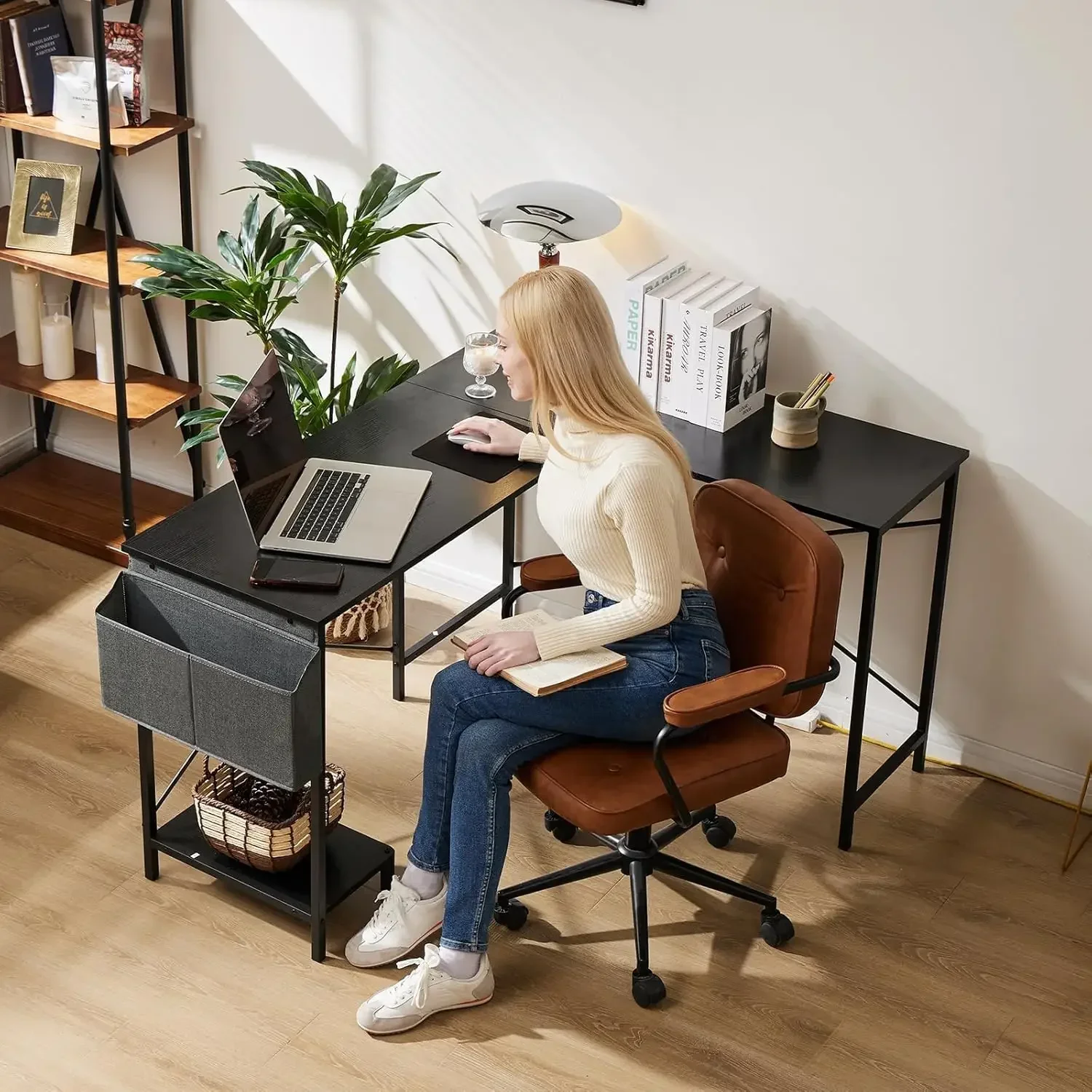 Gaming Console Table - โต๊ะทำงานรูปตัว L - โต๊ะคอมพิวเตอร์ โต๊ะเข้ามุม โต๊ะเกมมิ่ง