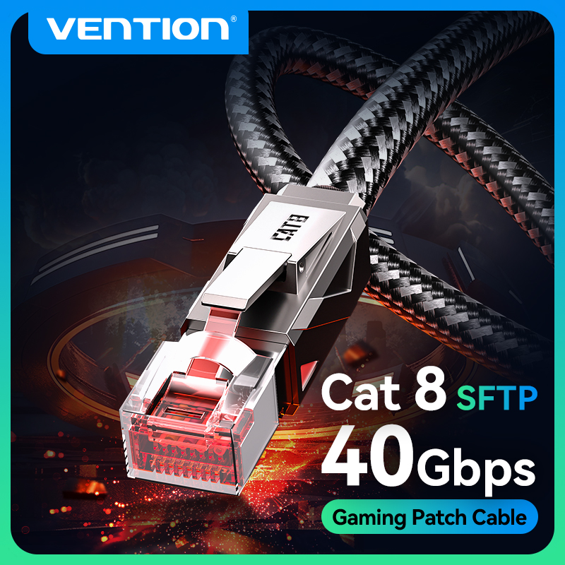 Lan Cable Gaming - Vention Cat8 สาย Ethernet 40Gbps 2000MHz