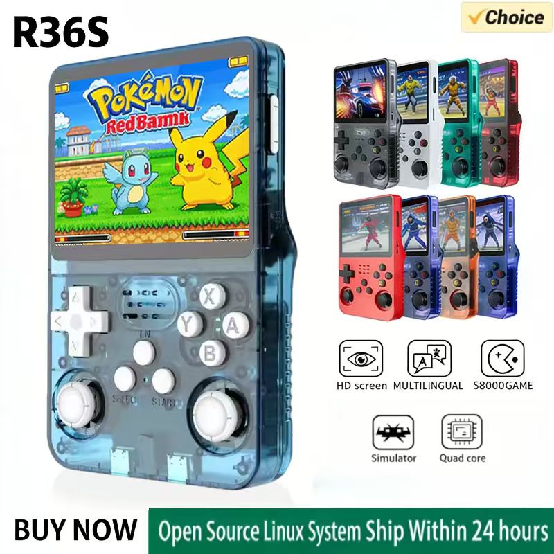เครื่องเล่นเกมพกพา R36S ระบบ A - Gaming Console Linux บทวิจารณ์และราคา
