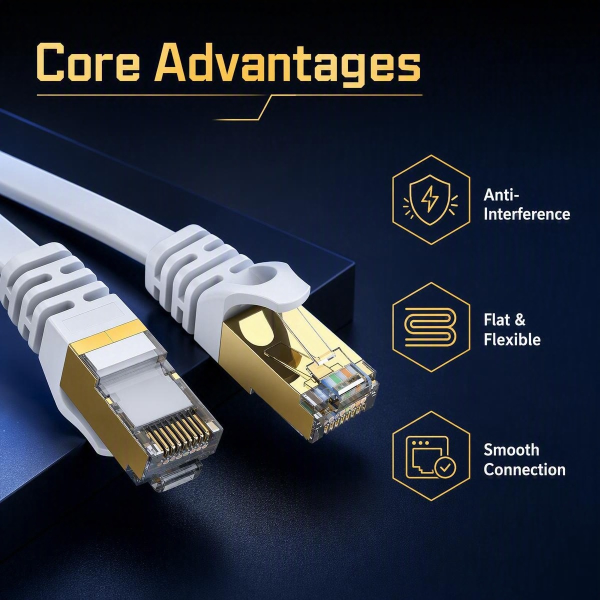 สายเคเบิลอีเธอร์เน็ต Cat7 แบบแ - Lan Cable Gaming บทวิจารณ์และราคา