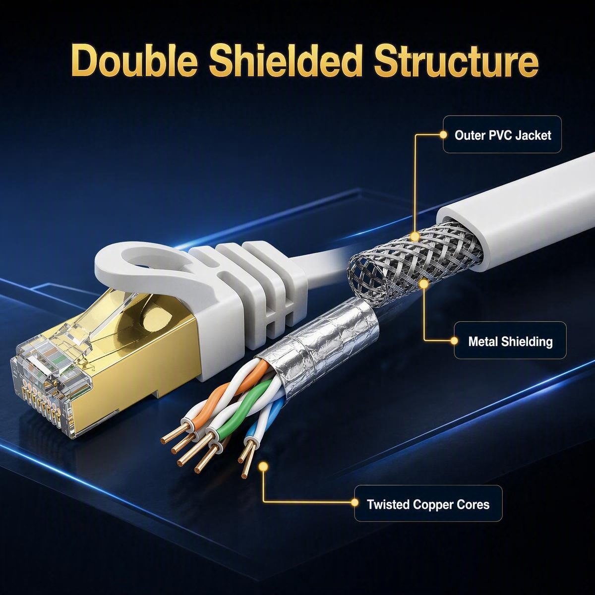 สายเคเบิลอีเธอร์เน็ต Cat7 แบบแ - Lan Cable Gaming บทวิจารณ์และราคา