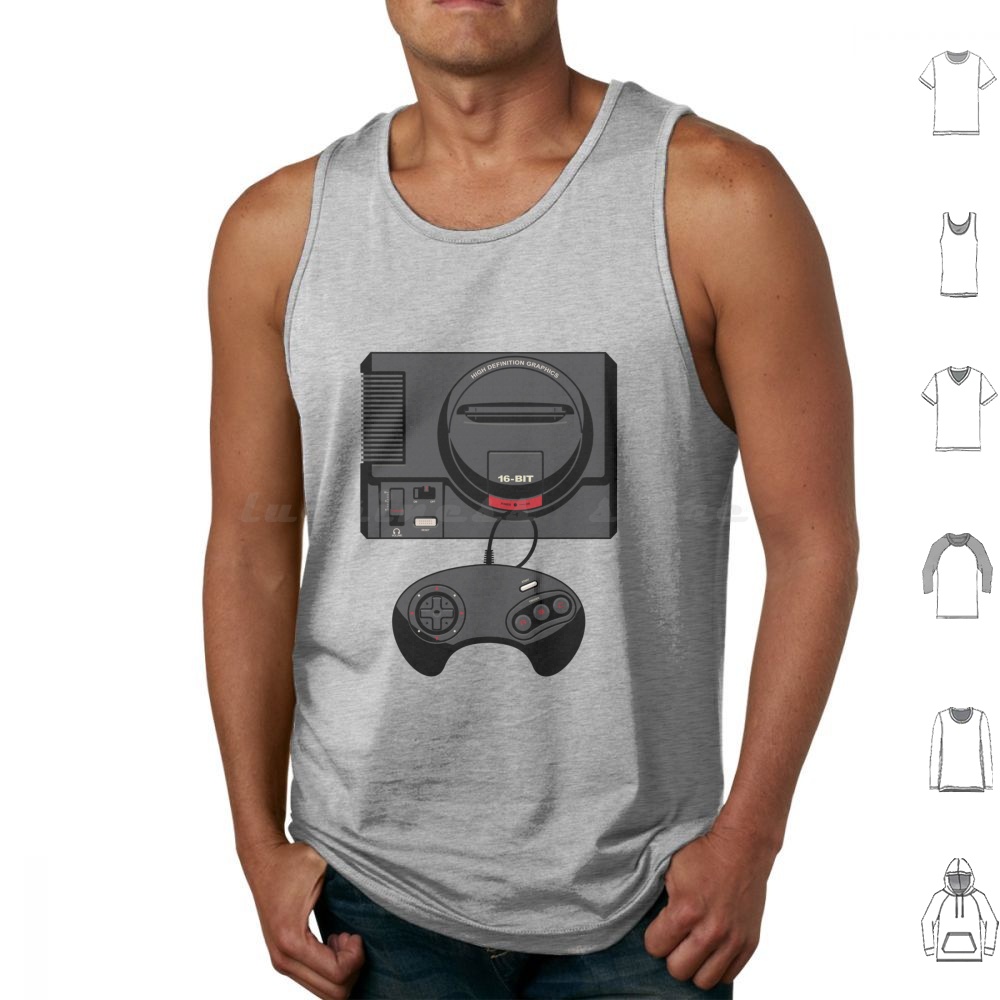 เสื้อกล้ามลายเรโทรสีดำ 16 บิต  - Gaming Console Genesis บทวิจารณ์และราคา