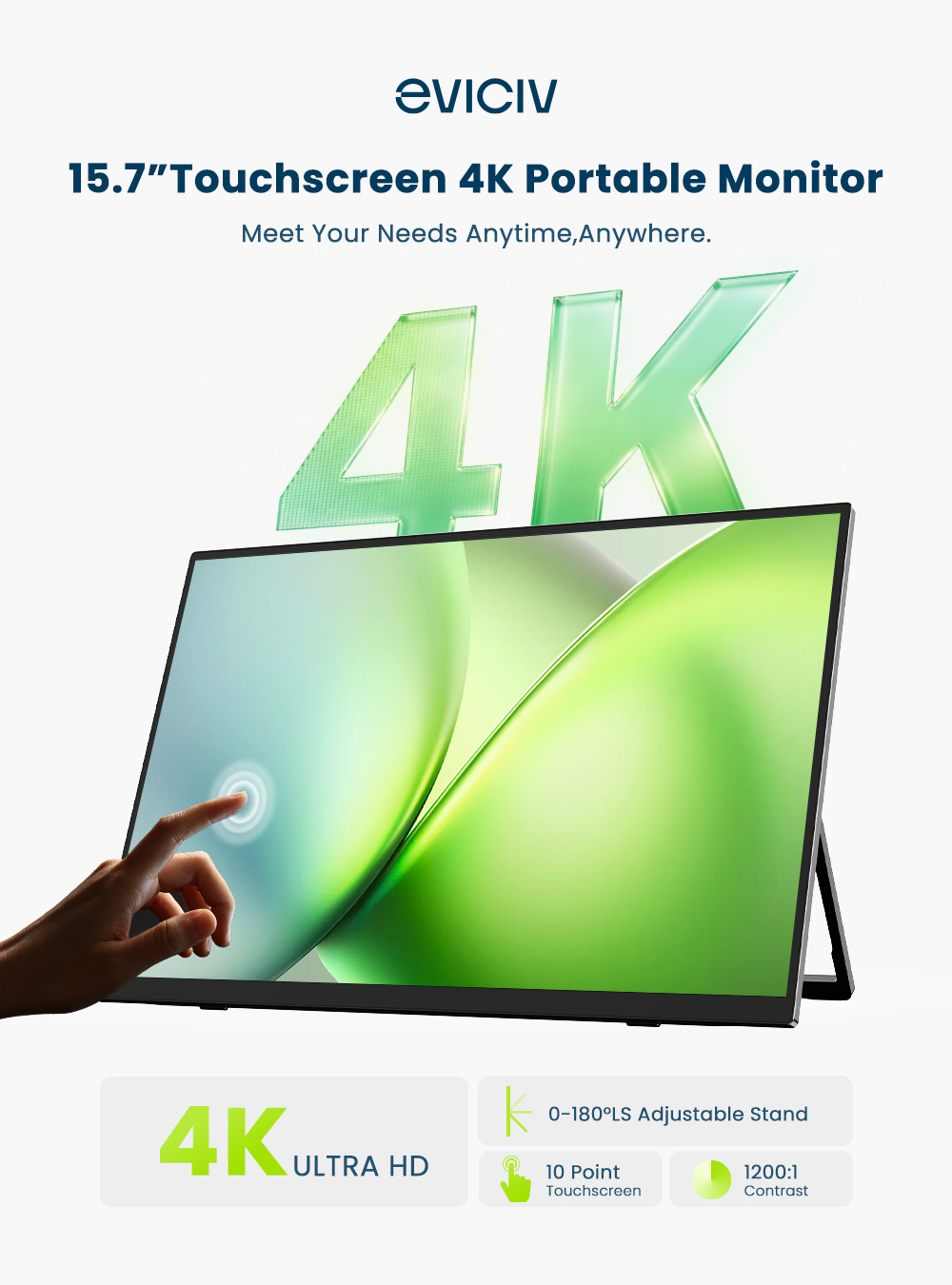 EVICIV จอภาพพกพา 4K หน้าจอสัมผ - Gaming Console Portable Pc บทวิจารณ์และราคา